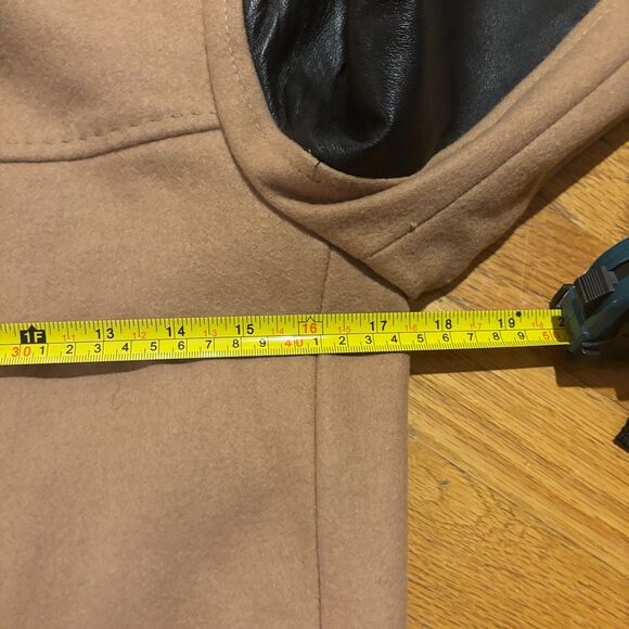 French Connection Coat Womens 2 Brown Wool Blend Lined Adjustable Buckle Front - Picture 6 of 8
